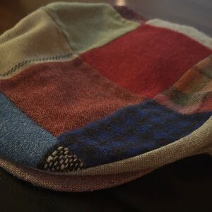 Handcrafted wool hat made in Ireland patch work